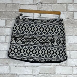 Topshop Wool Blend Tribal Print Mini Skirt Size 8